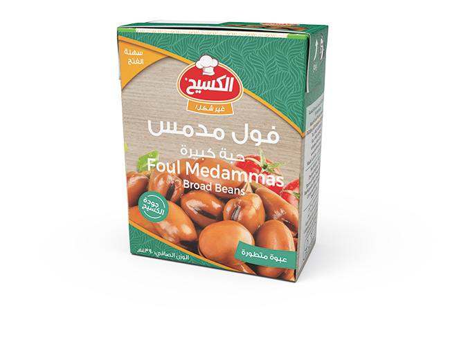 فول مدمس حبة كبيرة الكسيح 390 غ اردني كرتون