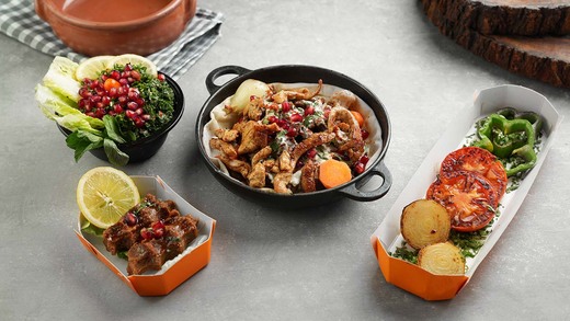 وجبة منتوني دجاج لبن وطحينة