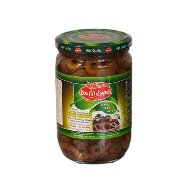 زيتون اسود شرائح الفصول الاربعة 600 غ