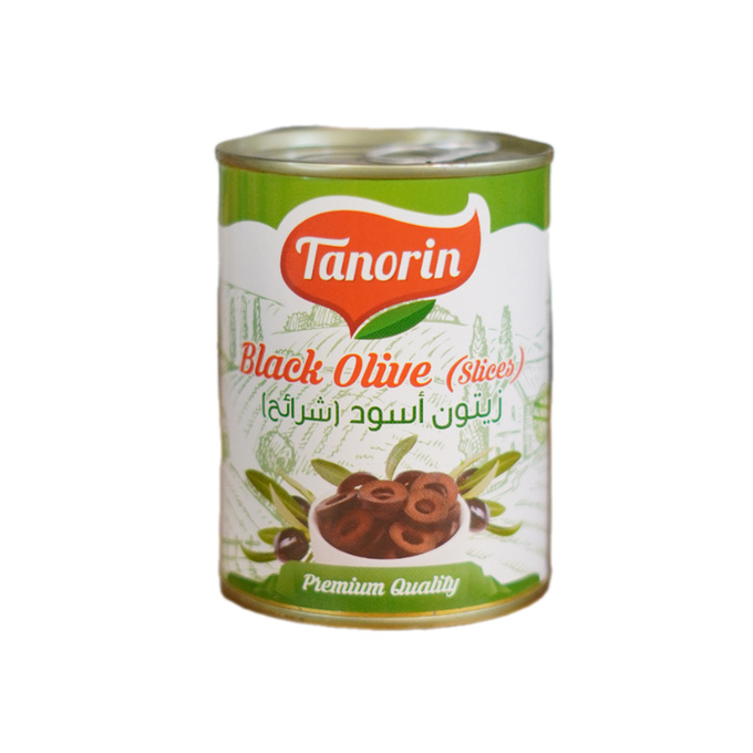 زيتون اسود شرائح تنورين تنك 400 غ