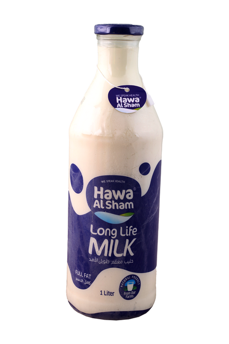 حليب كامل الدسم هوى الشام 1 لتر زجاج
