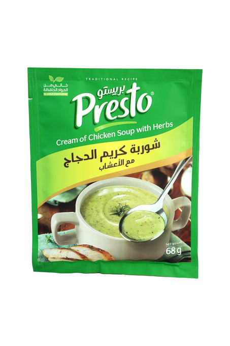 شوربة كريمة الدجاج بريستو 68 غ ظرف