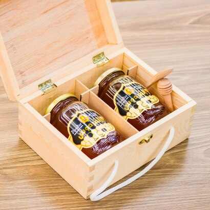 عسل مشكلة علبة خشب ثنائبة الفردوس 1 كغ